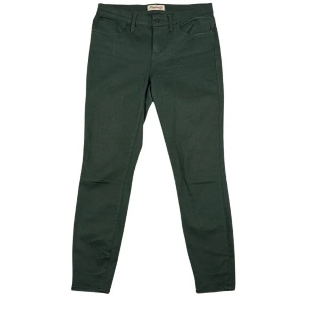 Madewell Skinny Skinny Jeans‎ 30 Forest Green Mid Rise Stretch Pants E0417 FA15